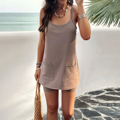 Summer Vibes Sleeveless Top & Mini Shorts Set - FoxesFashion