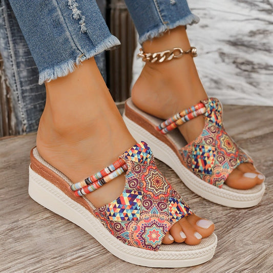 Sophia | Stylish Summer Wedge Slide Sandals