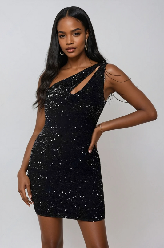 Glam Sequin Sleeveless Mini Dress