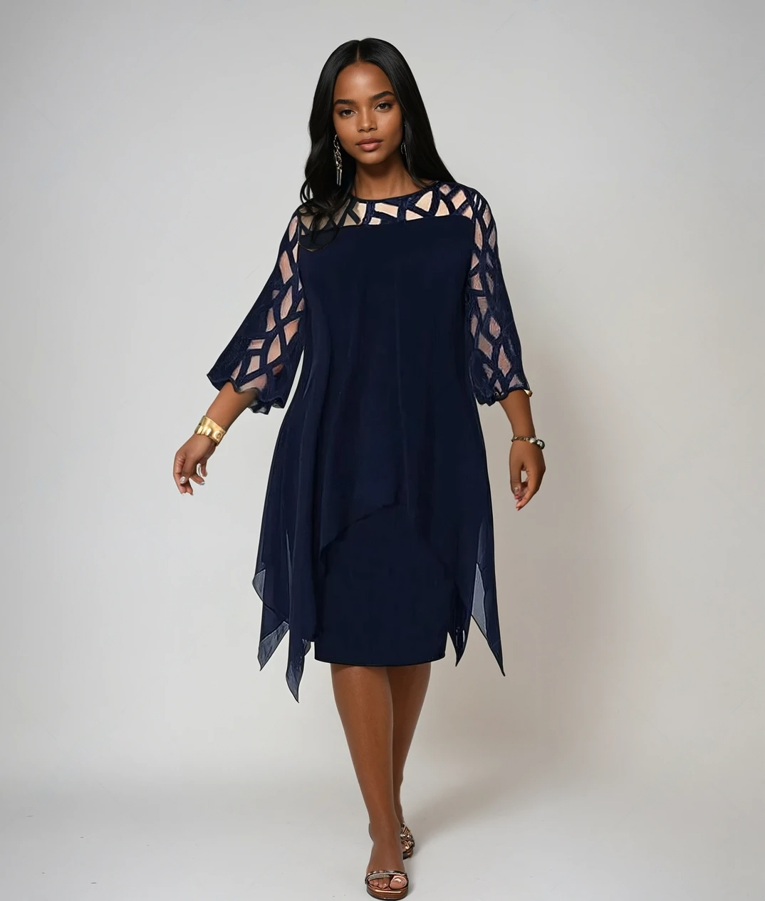 Curvy Chic - Plus Size Flowy Midi Dress